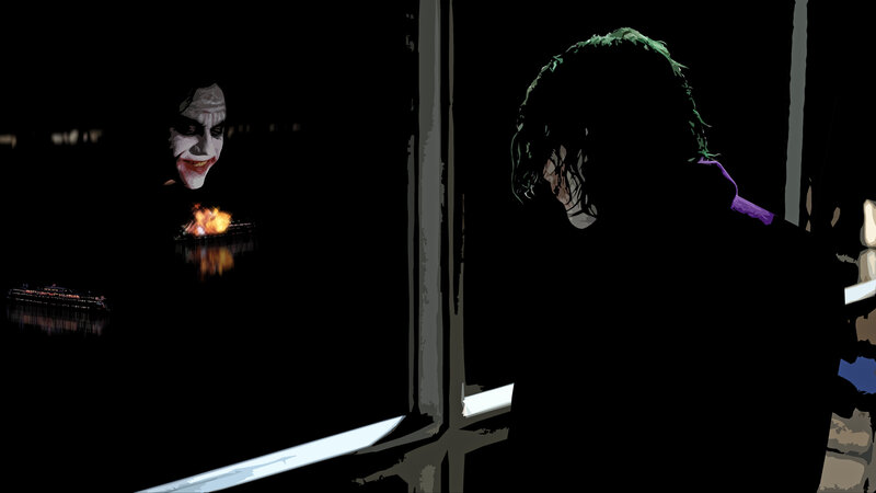 The Joker in a dark room