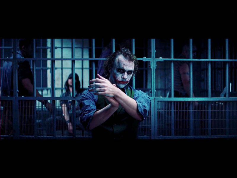 The Joker in a prison cell