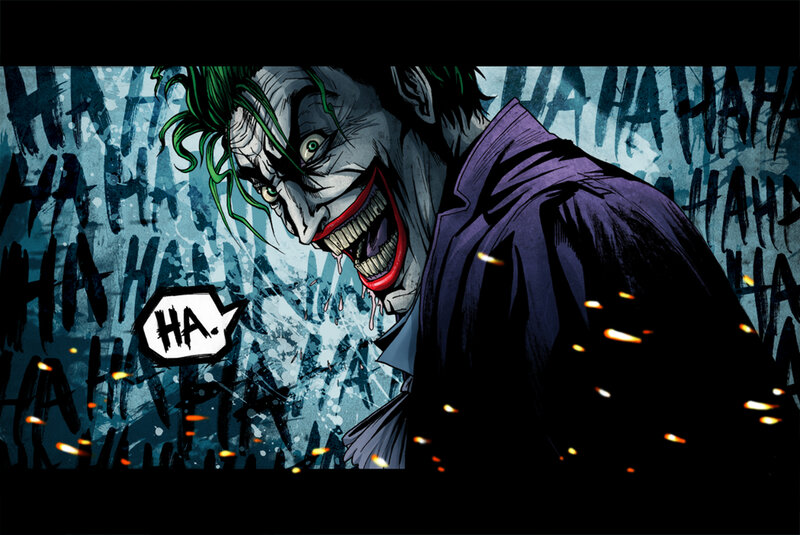 The Joker laughing maniacally