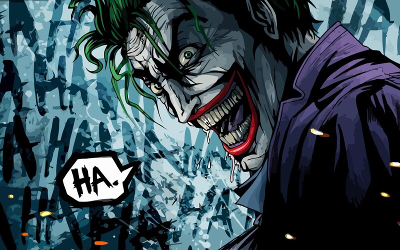 The Joker laughing maniacally