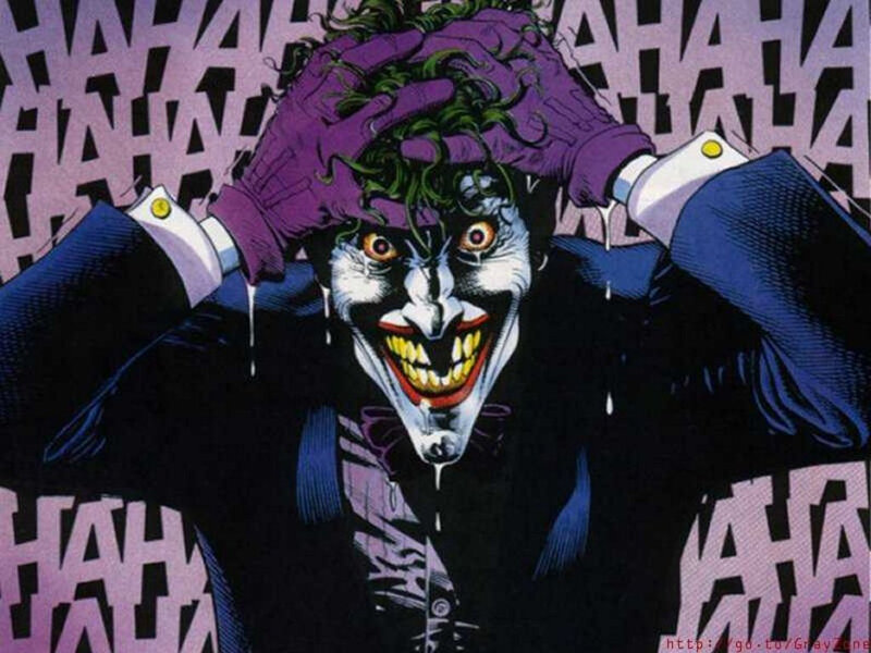The Joker laughing maniacally