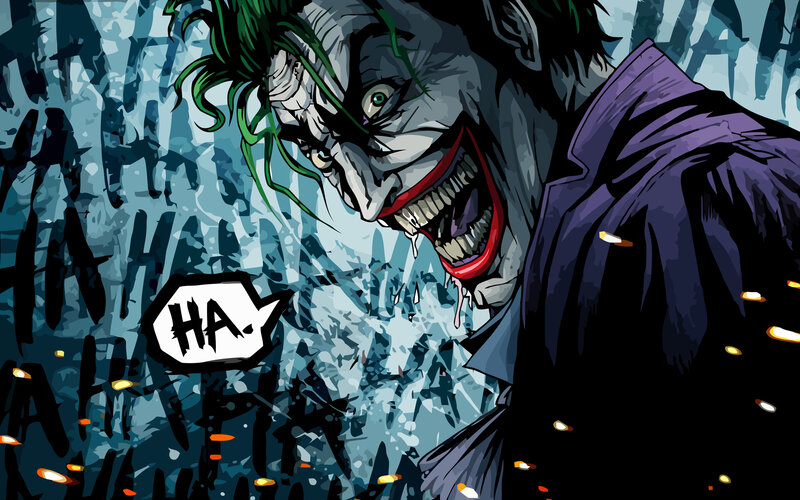 The Joker laughing maniacally