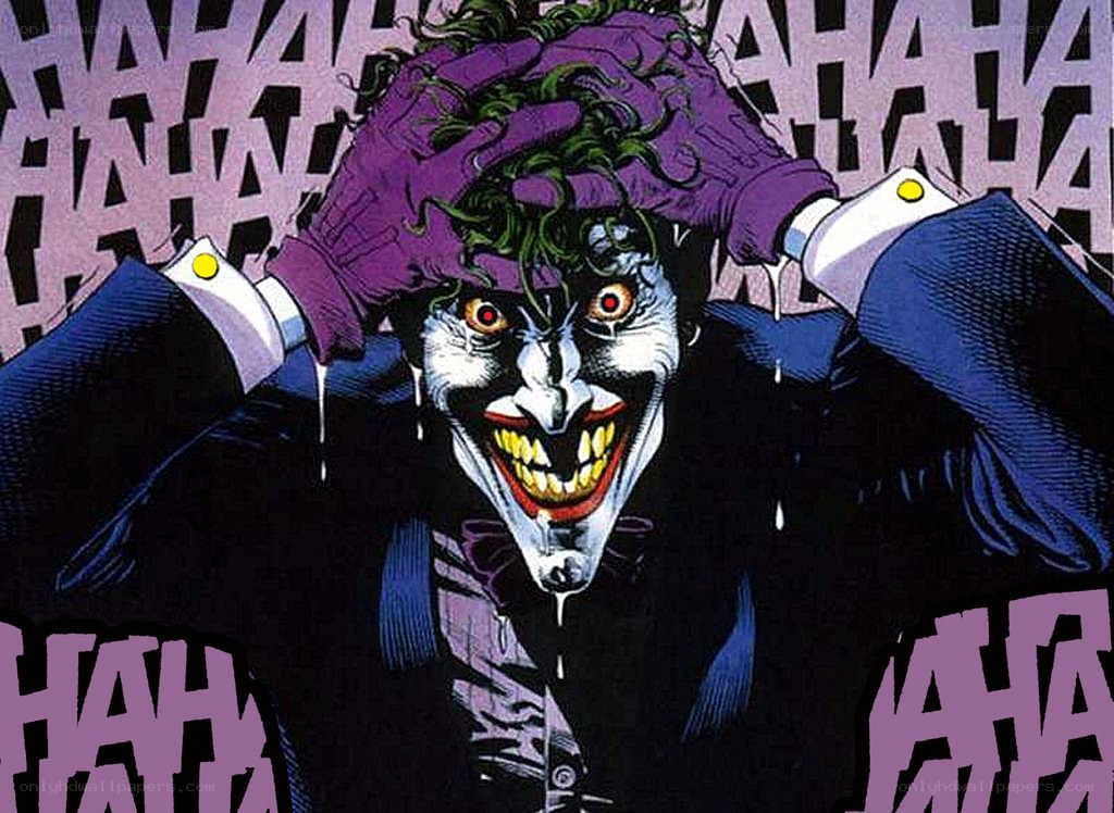 The Joker laughing maniacally