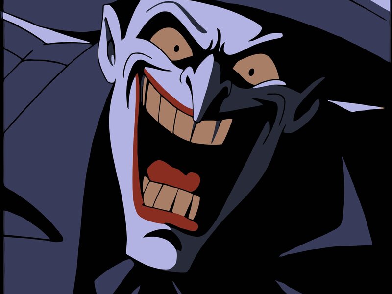 The Joker laughing menacingly