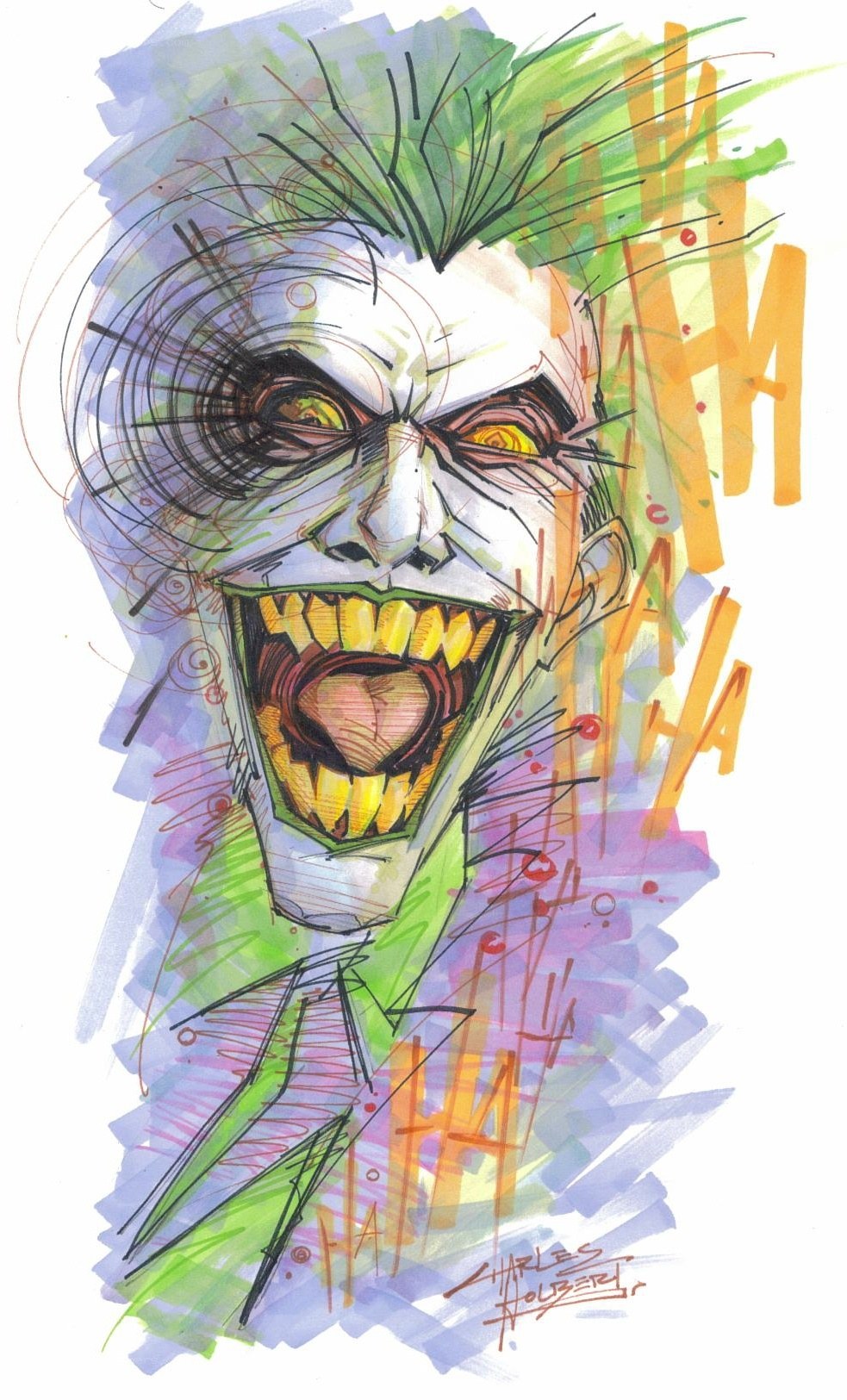 The Joker laughing