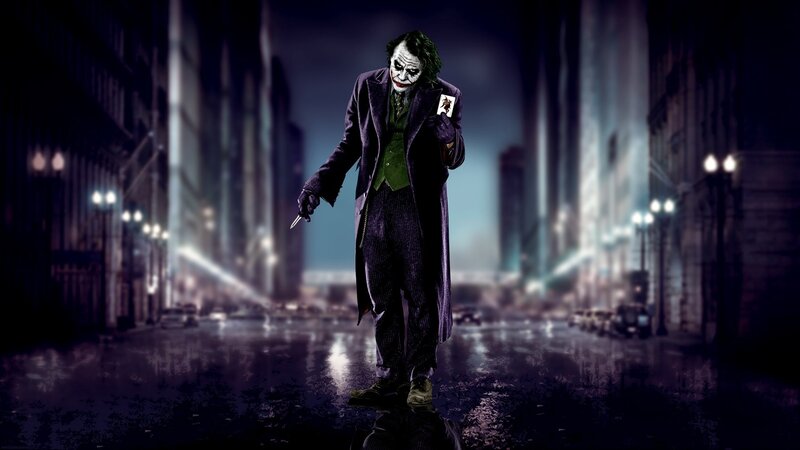 The Joker on a city street