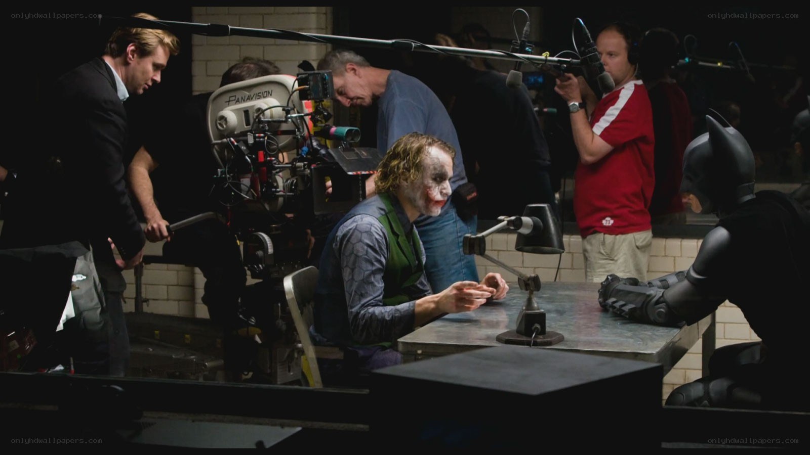 The Joker on set