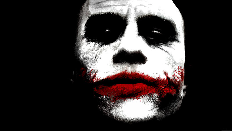The Joker's menacing face