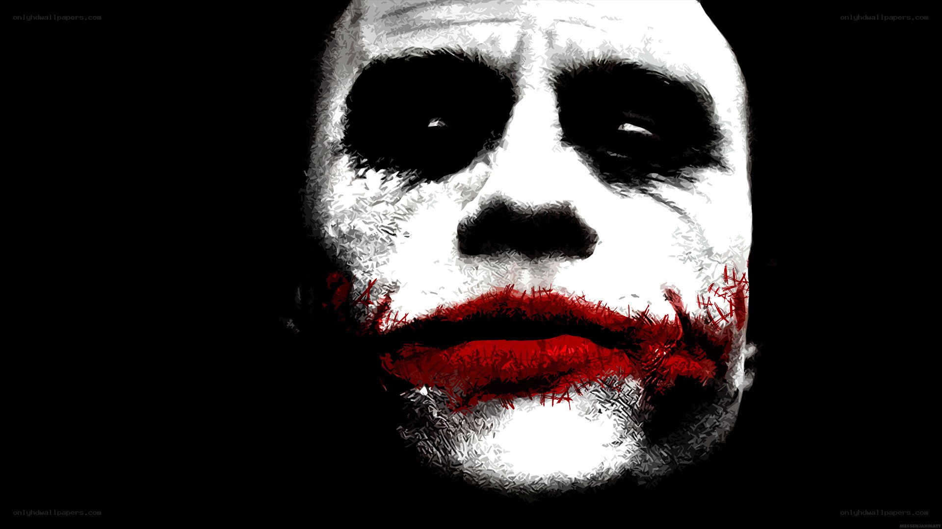 The Joker's menacing face
