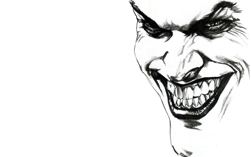 The Joker's menacing grin