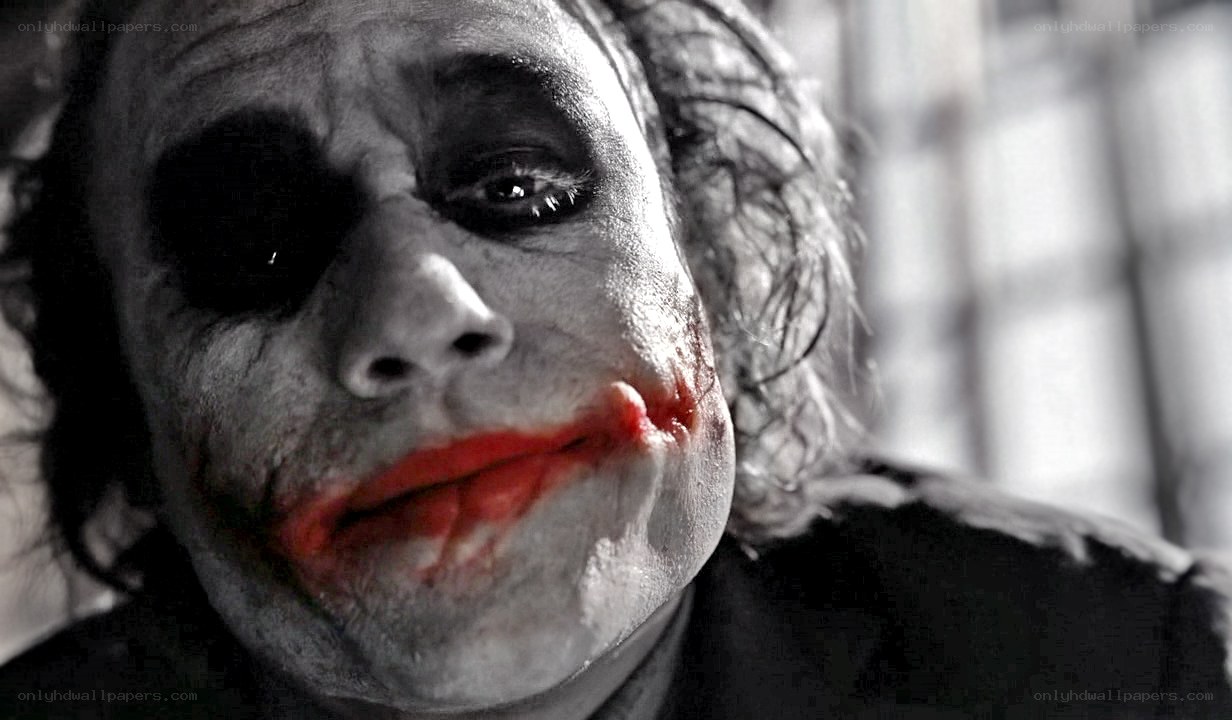The Joker's menacing grin