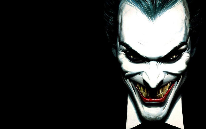 The Joker's menacing grin