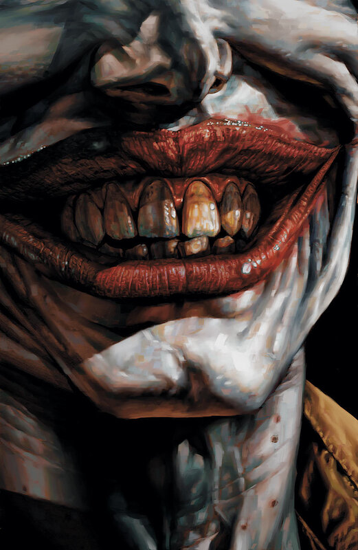 The Joker's menacing grin