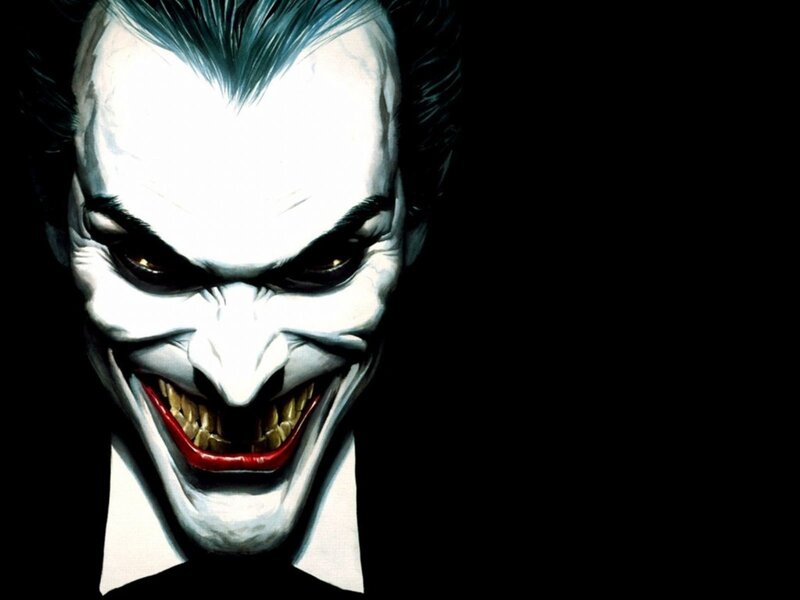 The Joker's menacing grin