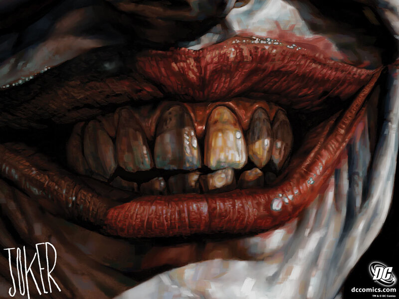 The Joker's menacing grin