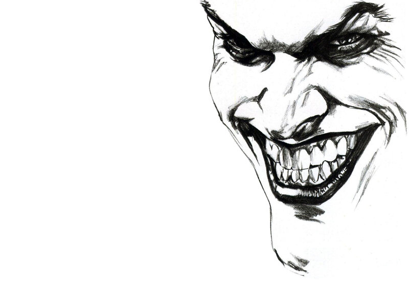 The Joker's menacing grin