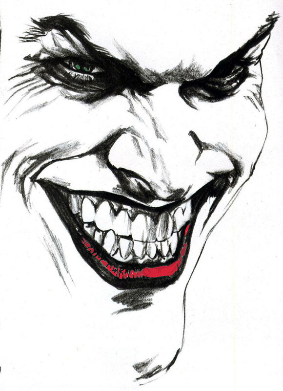 The Joker's menacing grin