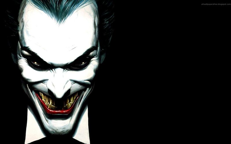 The Joker's menacing grin