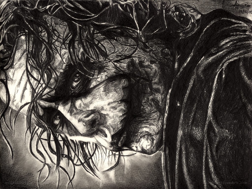 The Joker's tortured face