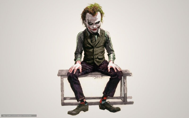 The Joker sitting on a bench