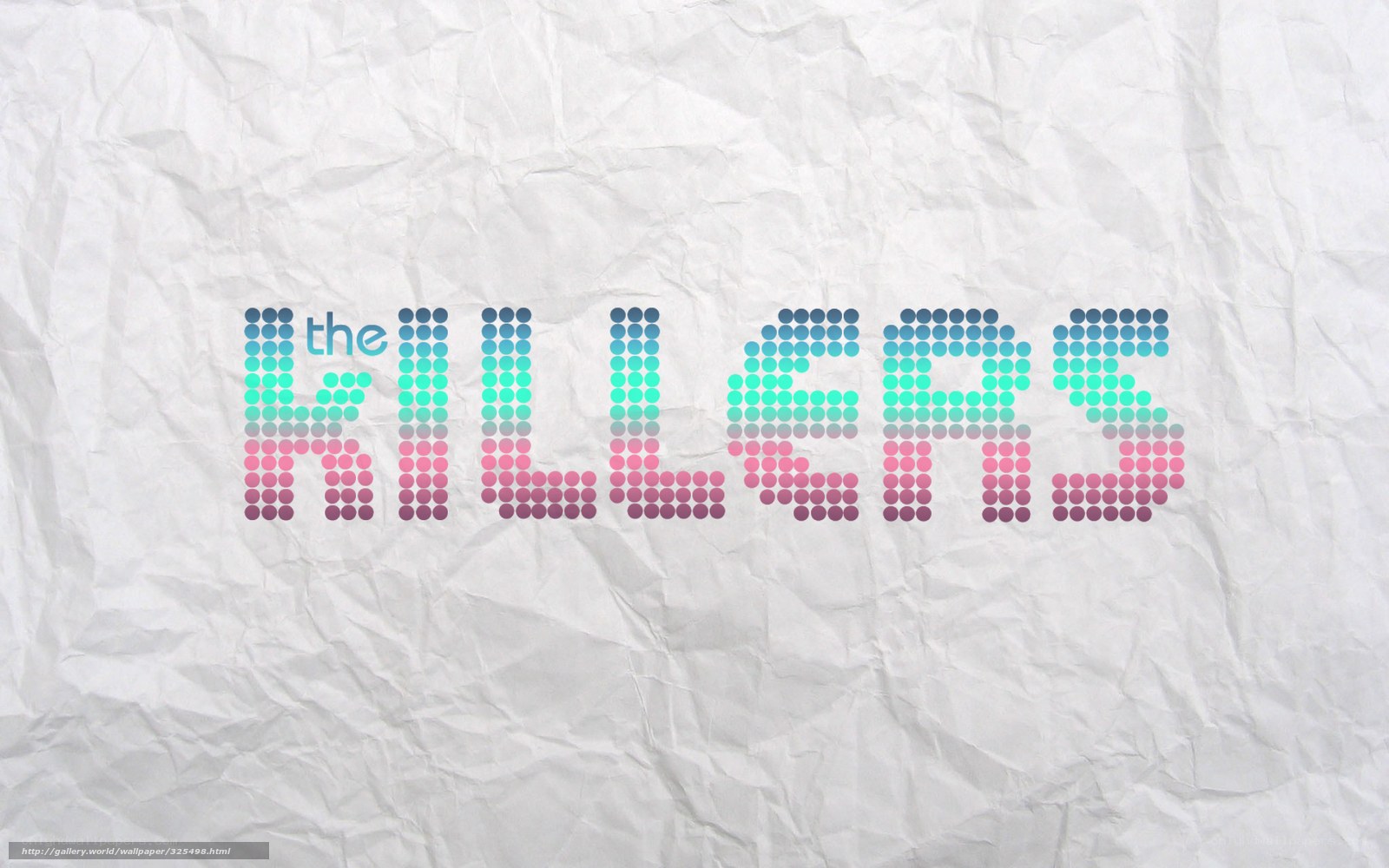 The Killers logo on crumpled paper