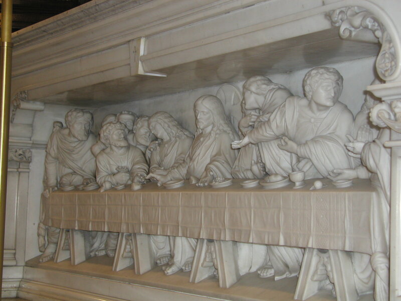 The Last Supper marble relief