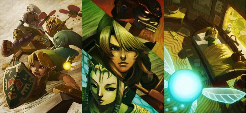 The Legend of Zelda art collage