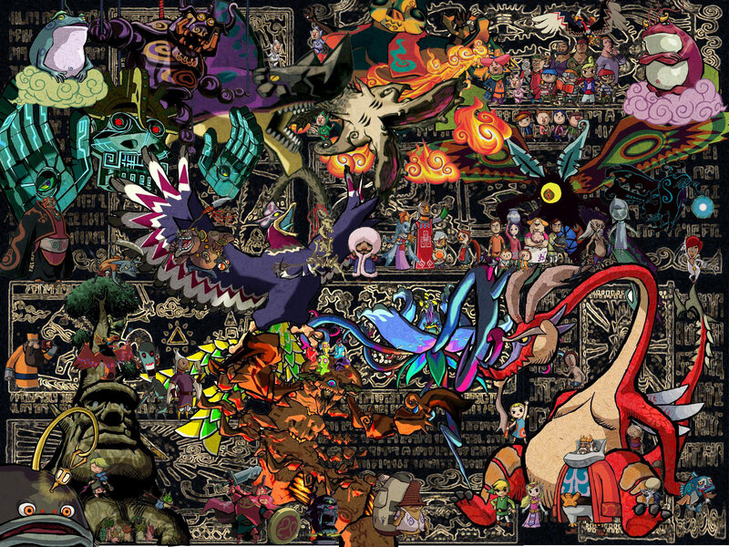 The Legend of Zelda character collage