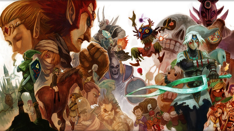 The Legend of Zelda character collage