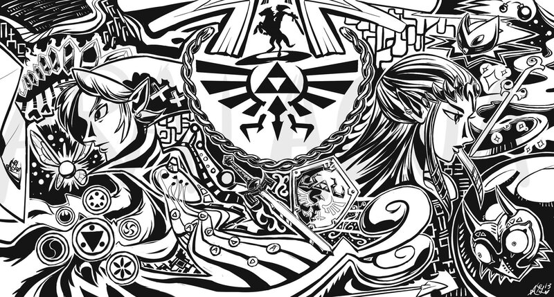 The Legend of Zelda collage art