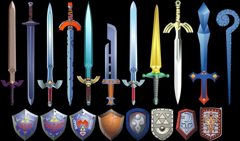 The Legend of Zelda weapons and shields
