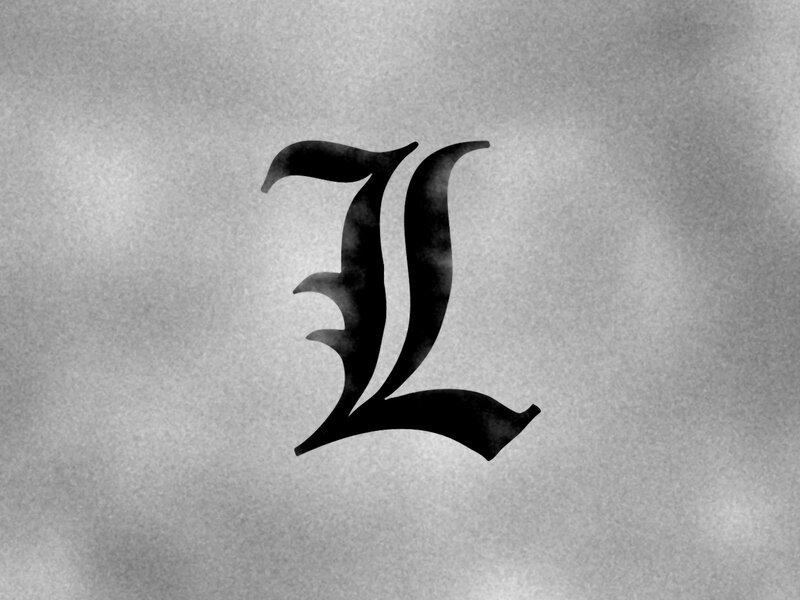 The letter L from Death Note