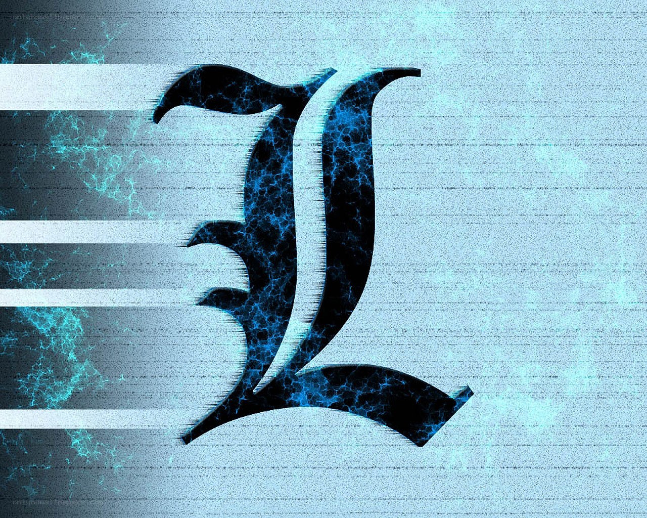 The letter L with electric effect