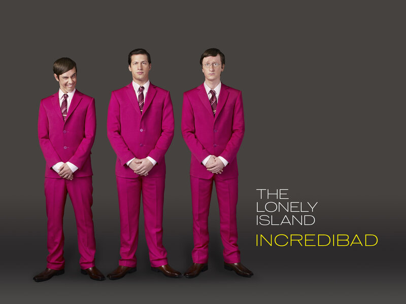 The Lonely Island in pink suits