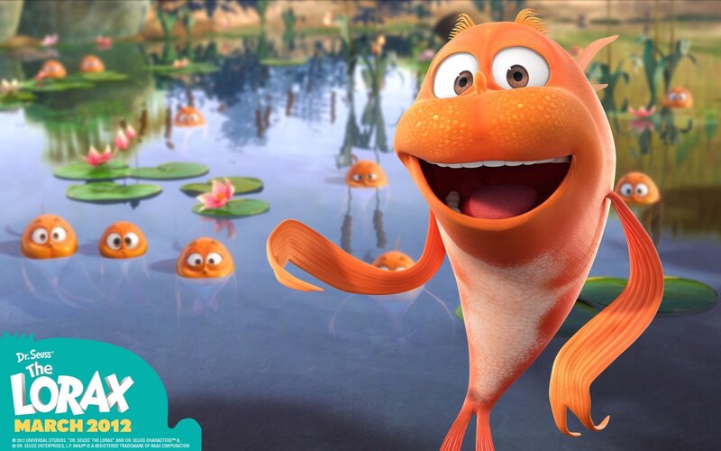 The Lorax character in pond