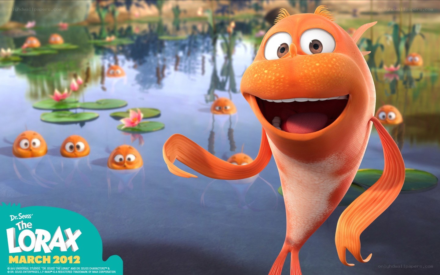 The Lorax character in pond