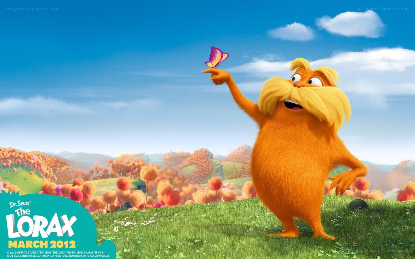 The Lorax in a colorful field