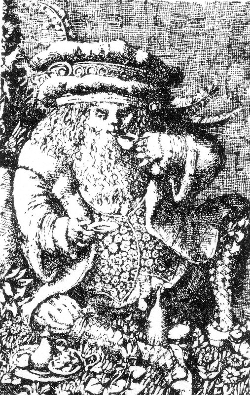 The Mad Hatter drinking tea