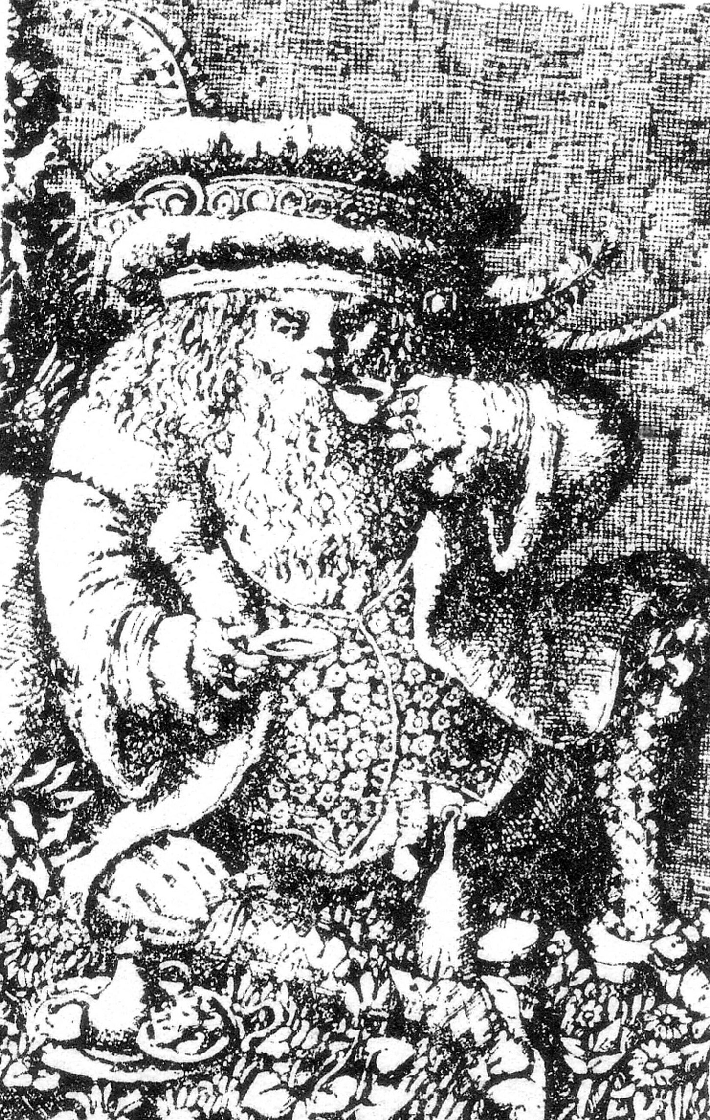 The Mad Hatter drinking tea