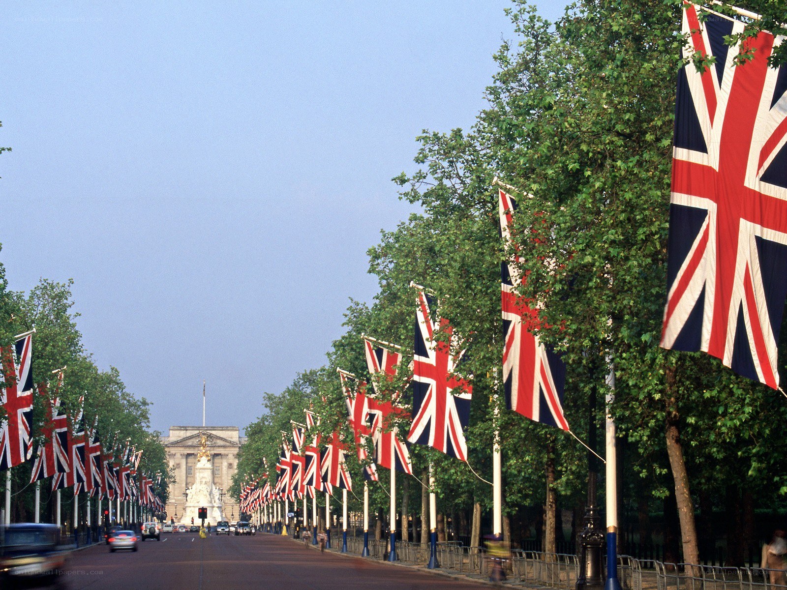 The Mall with Union Jacks