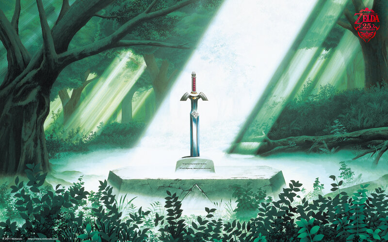 The Master Sword in the Sacred Grove
