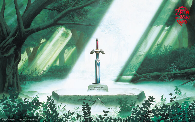 The Master Sword in the Sacred Grove