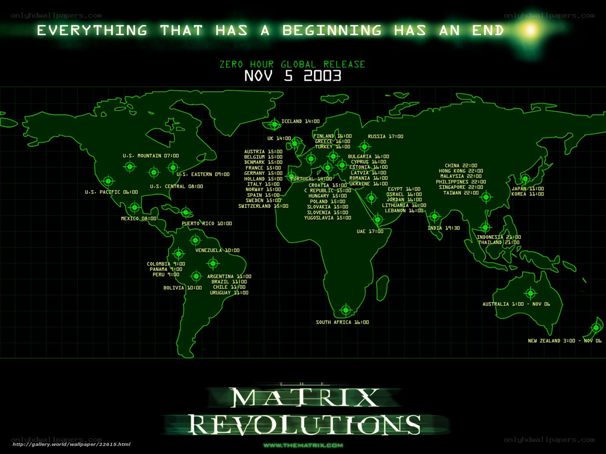 The Matrix Revolutions release map