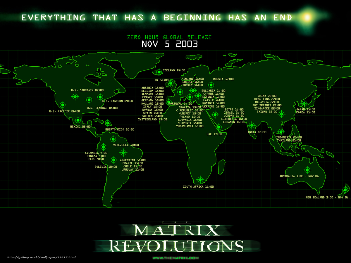 The Matrix Revolutions release map