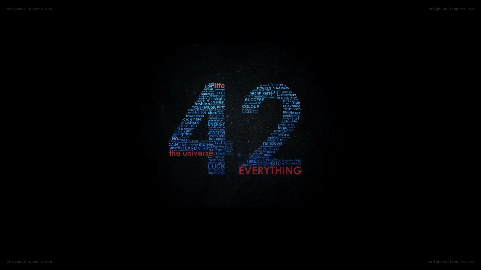 The Number 42 Word Art