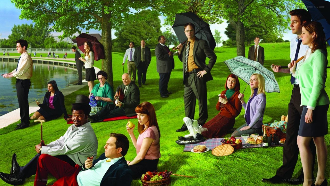 The Office cast at a picnic