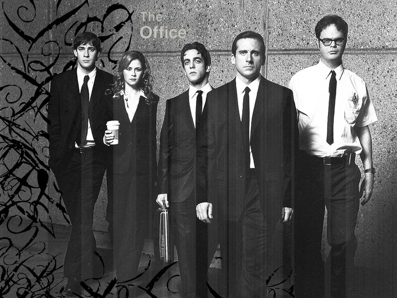 The Office cast in black and white