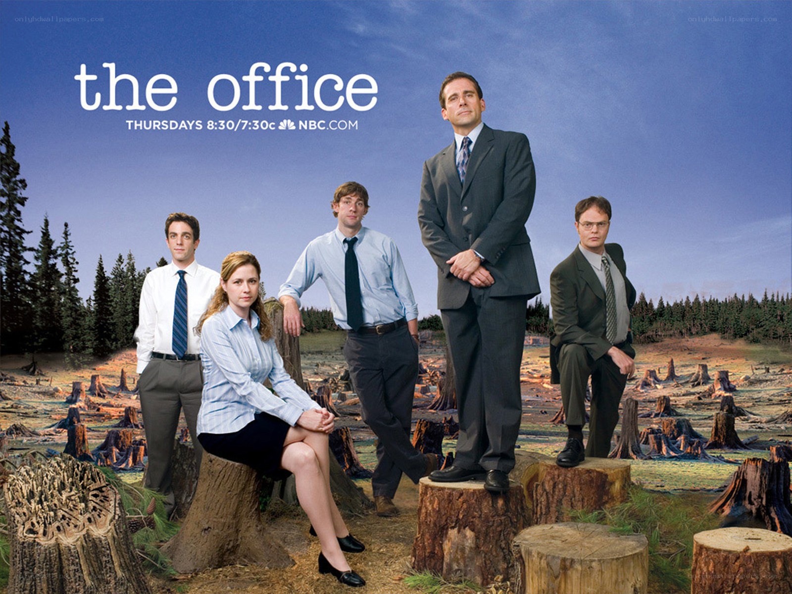 The Office cast in forest
