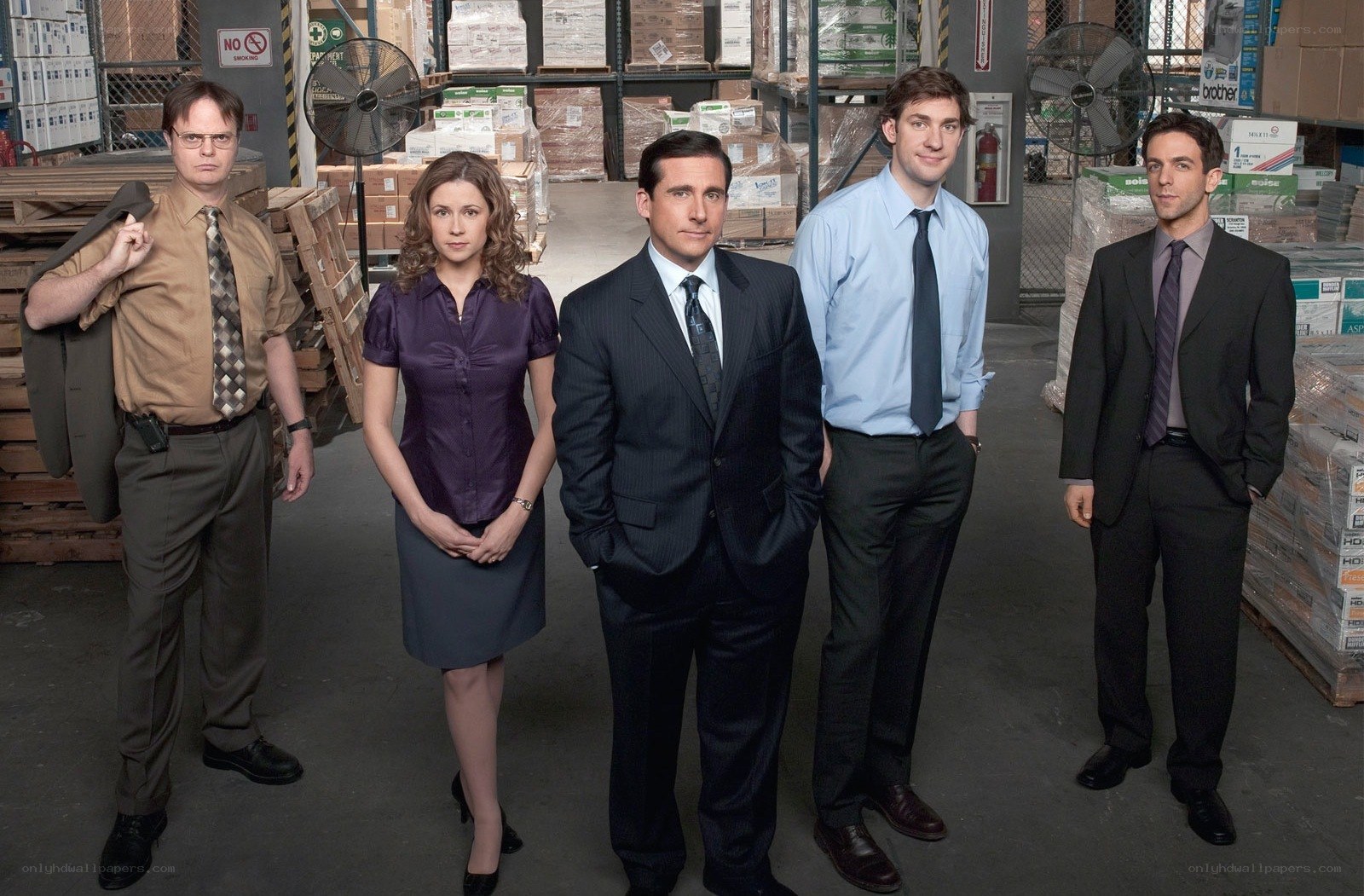 The Office cast in warehouse