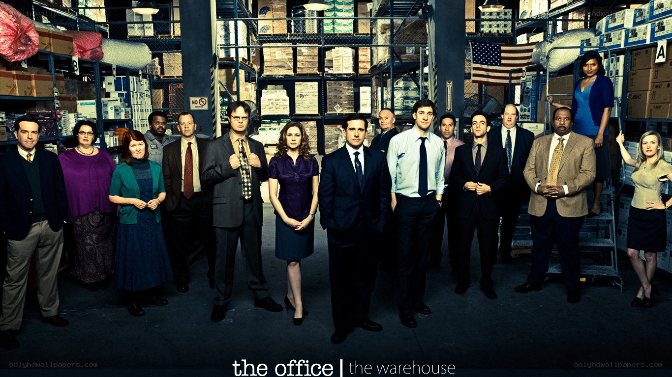 The Office cast in warehouse